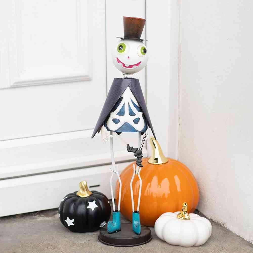Something Different - Metal Skeleton Ornament with Top Hat Garden figure - Multicolours